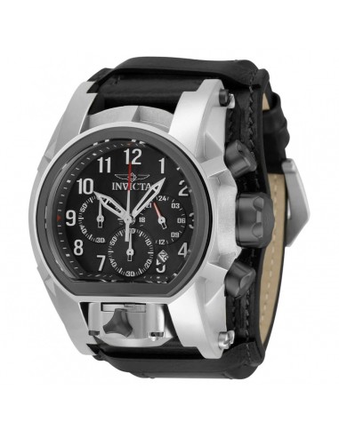 Invicta Men's Quartz Watch - Bolt Zeus Magnum Chronograph Black Leather Strap | 34583 Profitez des Offres !