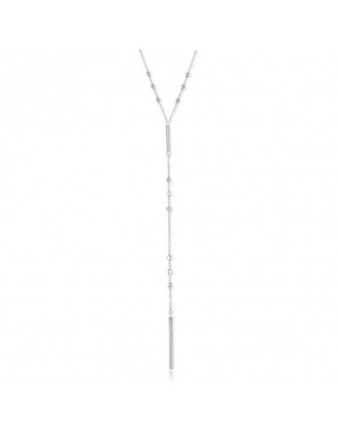 Sterling Silver Vertical Bars Lariat Beads Necklace prix