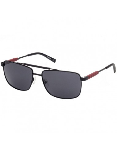 Timberland Men's Sunglasses - Matte Black Pilot Frame Smoke Grey Lens | TB9240 6102D hantent personnes