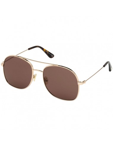 Tom Ford Women's Sunglasses - Delilah Shiny Rose Gold Aviator Frame | FT0758 5828E meilleur choix