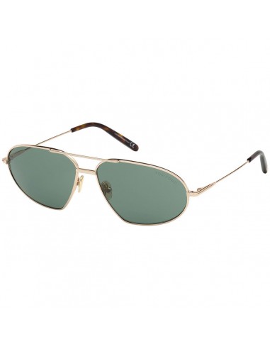 Tom Ford Men's Sunglasses - Bradford Green Lens Shiny Rose Gold Frame | FT0771 6128N Economisez 