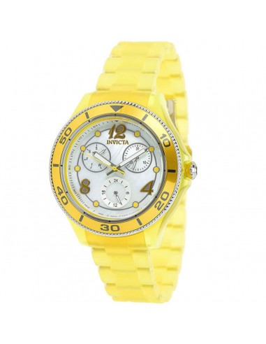 Invicta Women's Quartz Watch - Anatomic Yellow Case Plastic Bracelet | 30369 rembourrage situé sous