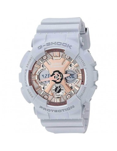 Casio Women's Quartz Watch - G-Shock Rose Gold Ana-Digi Dial Grey Strap | GMAS120MF-8A la chaussure