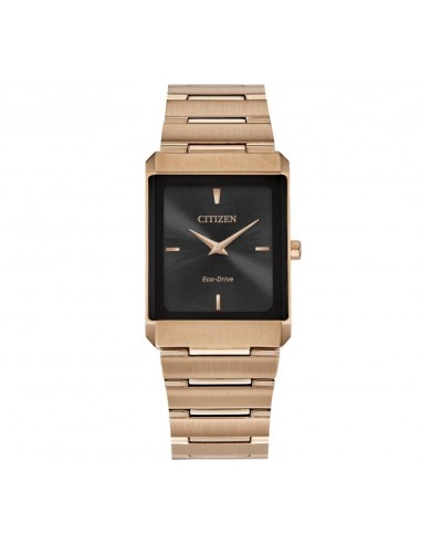 Citizen Unisex Eco Drive Watch - Stiletto Black Dial Rose Gold Bracelet | AR3103-58E l'évolution des habitudes 