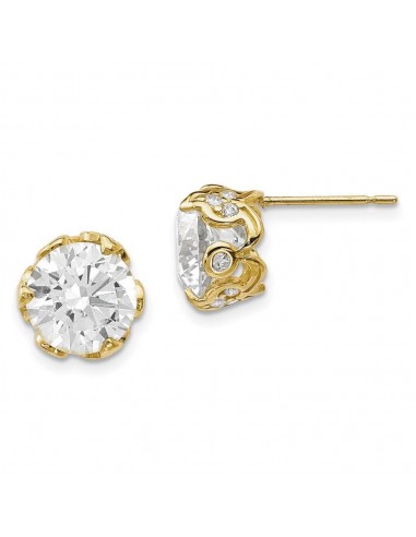 10K Tiara Collection Polished CZ Post Earrings d'Europe débarque