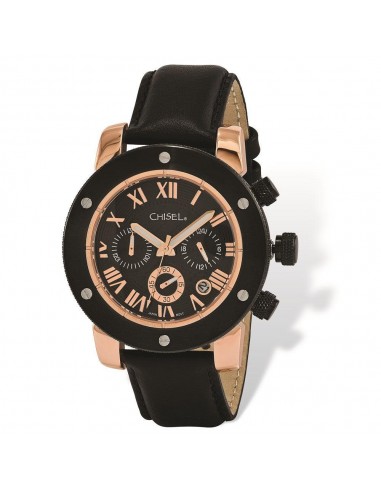 Mens Chisel Rose IP-plated Black Dial Chronograph Watch Les magasins à Paris