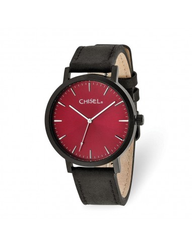 Chisel Matte Black IP-plated Red Dial Watch s'inspire de l'anatomie humaine