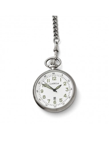 Chisel Stainless Steel White Dial Pocket Watch hantent personnes