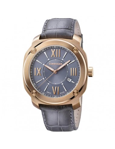 Wenger Men's Quartz Watch - Edge Romans Date Grey Dial Leather Strap | 01.1141.120 Les magasins à Paris