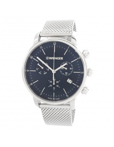 Wenger Men's Quartz Watch - Urban Classic Blue Dial Stainless Steel Mesh Bracelet | 01.1743.107 l'achat 