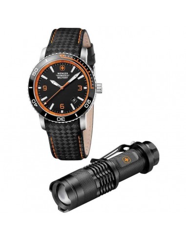 Wenger Men's Watch and LED Flashlight Set Roadster Black Strap 01.1841.201C.FL Amélioration de cerveau avec