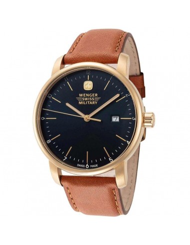 Wenger Men's Watch - Urban Classic Swiss Quartz Blue Dial Brown Strap | 01.9041.217S prix