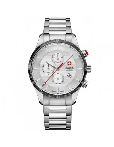 Wenger Men's Quartz Watch - Classic Chronograph Silver Dial Bracelet | 01.9043.204C Les magasins à Paris