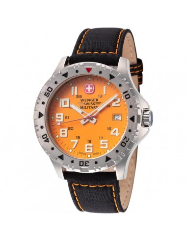 Wenger Men's Watch - Offroad Swiss Quartz Orange Dial Black Fabric Strap | 79302 Venez acheter