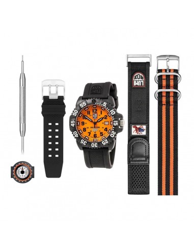 Luminox Men's Swiss Quartz Watch - Navy Seal Orange Dial Black Strap | 3059.SES en linge