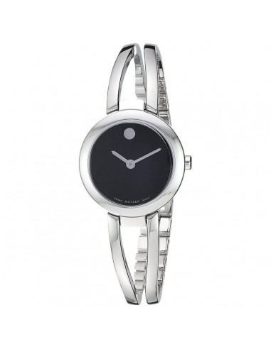 Movado Women's Quartz Watch - Amorosa Black Dial Stainless Steel Bracelet | 0607131 solde