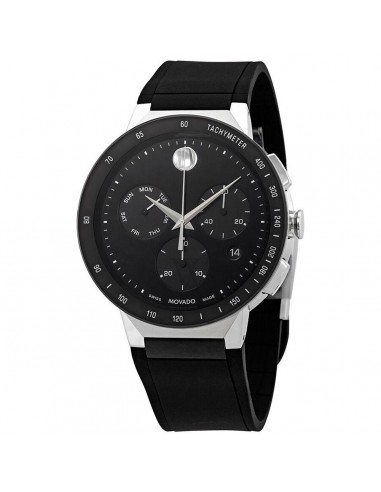 Movado Men's Chronograph Watch - Sapphire Black Dial Rubber Strap | 0607240 france