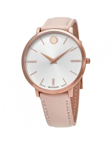 Movado Women's Quartz Watch - Ultra Slim Rose Gold Case Pink Leather Strap | 0607373 s'inspire de l'anatomie humaine