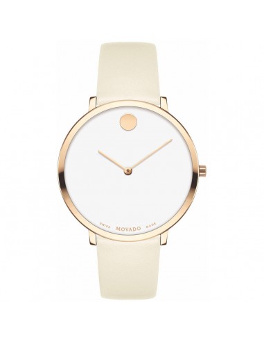 Movado Women's Quartz Watch - Modern 47 White Dial Beige Leather Strap | 0607389 2024