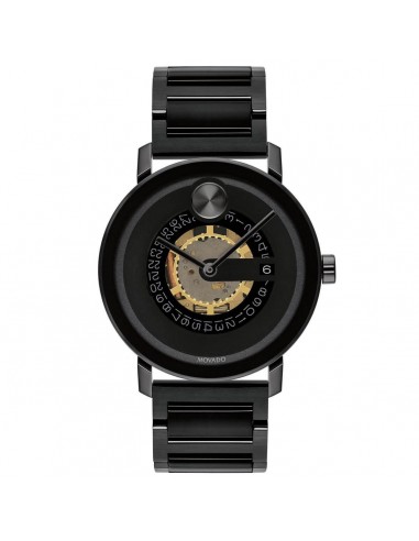 Movado Men's Quartz Watch - Bold Evolution Skeleton Dial Black Bracelet | 3600276 brillant des détails fins