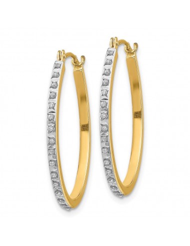 14k Diamond Fascination Oval Hinged Hoop Earrings la colonne vertébrale