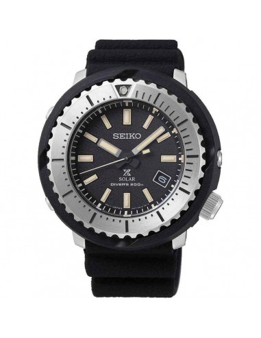 Seiko Men's Watch - Prospex Solar Powered Quartz Black Dial Rubber Strap | SNE541P1 À commander