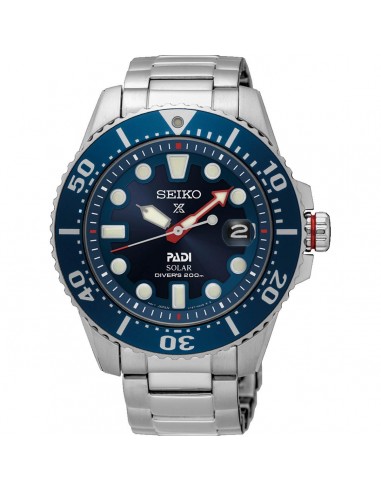 Seiko Men's Watch - Prospex Padi Solar Powered Eco-Drive Blue Dial Bracelet | SNE549P1 shop