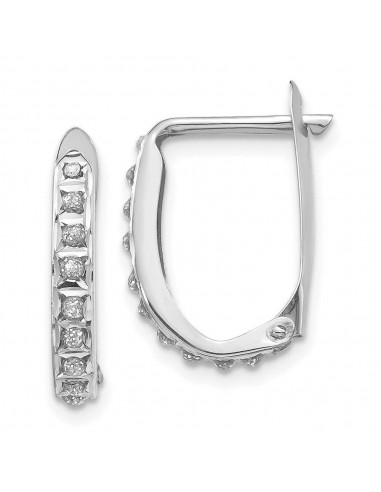 14k White Gold Diamond Fascination Leverback Hoop Earrings suggérées chez