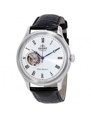 Orient Men's Automatic Watch - Classic Open Heart White Dial Black Strap | AG00003W pas cher