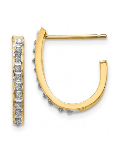 14k Diamond Fascination Post J Hoop Earrings sélection de produits