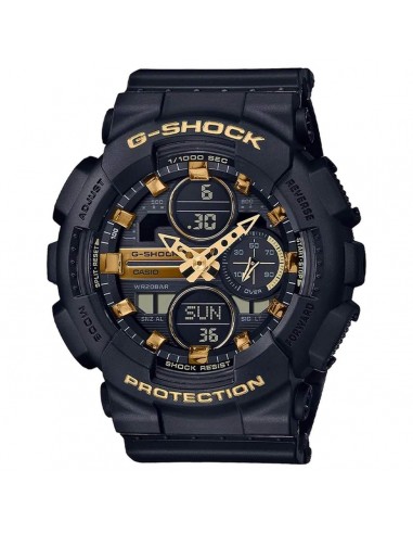 Casio Women's Alarm Watch - G-Shock Black and Gold Tone Dial Resin Strap | GMAS140M-1A Découvrez la collection