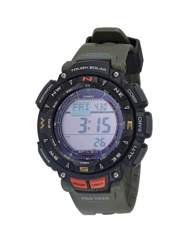 Casio Men's Quartz Watch - Protrek Alarm Digital Dial Green Resin Strap | PRG240-3 Véritable concentré