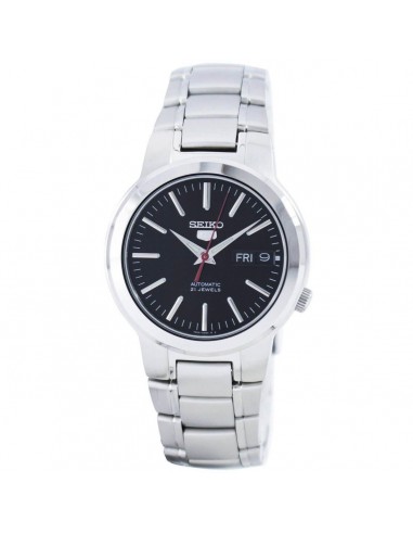 Seiko Men's Automatic Watch - Seiko 5 Black Dial Stainless Steel Bracelet | SNKA07K1 pas cher 