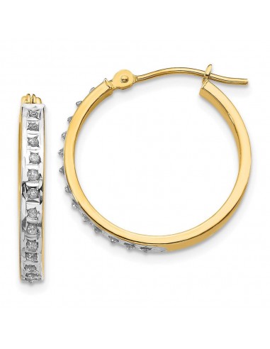 14k Diamond Fascination Round Hinged Hoop Earrings 2024