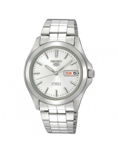 Seiko Men's Automatic Watch - Seiko 5 Day-Date Silver Tone Dial Bracelet | SNKK87K1 le concept de la Pate a emporter 