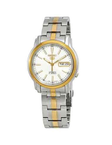 Seiko Men's Watch - Series 5 White Dial Two Tone Stainless Steel Bracelet | SNKL84K1 de pas cher