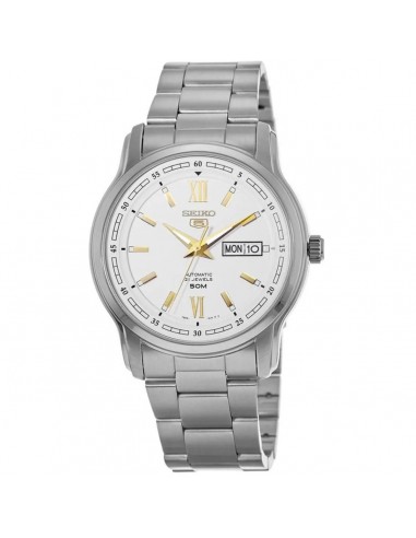 Seiko Men's Watch - Series 5 White Dial Silver Stainless Steel Bracelet | SNKP15K1 2 - 3 jours ouvrés.