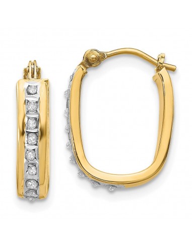 14k Diamond Fascination Squared Hinged Hoop Earrings des créatures d'habitude