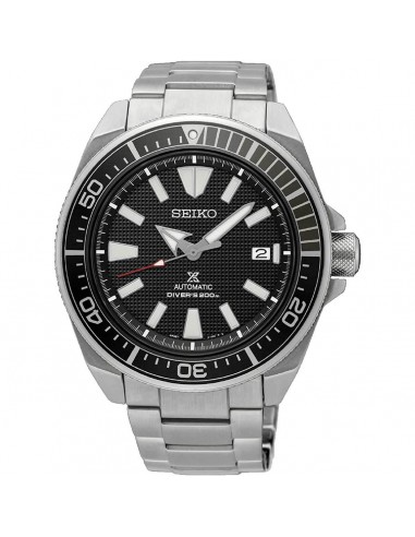 Seiko Men's Watch - Prospex Black Dial Silver Stainless Steel Bracelet | SRPF03K1 brillant des détails fins