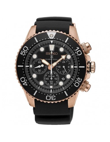 Seiko Men's Watch - Prospex Chronograph Black Dial Rubber Strap | SSC786P1 Jusqu'à 80% De Réduction