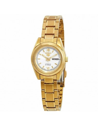 Seiko Women's Watch - Series 5 White Dial YG Stainless Steel Bracelet | SYMK30K1 destockage