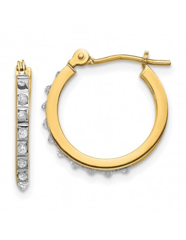 14k Diamond Fascination Small Hinged Leverback Hoop Earrings une grave pollution 