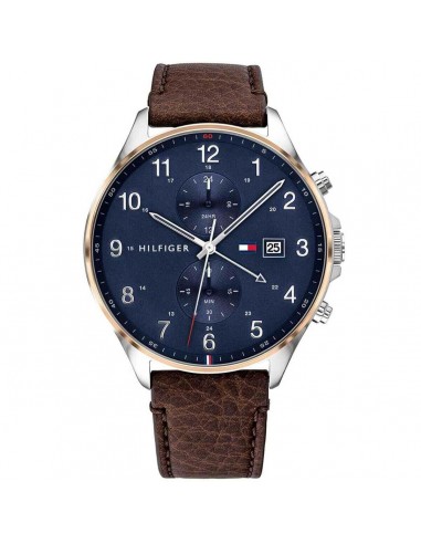 Tommy Hilfiger Men's Chronograph Watch - West Dark Brown Leather Strap | 1791712 pour bénéficier 