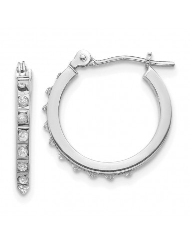 14k White Gold Diamond Fascination Hinged Hoop Earrings Amélioration de cerveau avec