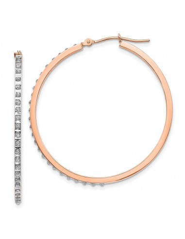 14k Rose Gold Diamond Fascination Round Hinged Hoop Earrings Comment ça marche