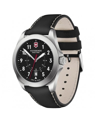 Victorinox Swiss Army Men's Quartz Watch - Heritage Black Dial Leather Strap | 241963 soldes