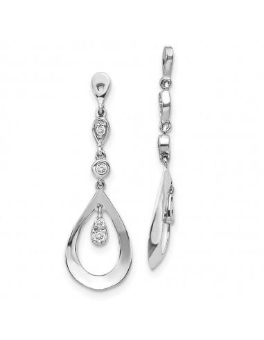 14k White Gold Teardrop Dangle Diamond Earring Jackets Venez acheter