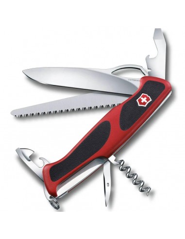 Victorinox Swiss Army Large Pocket Knife - Ranger Grip 79, Red/Black | 0.9563.MC pas cher chine