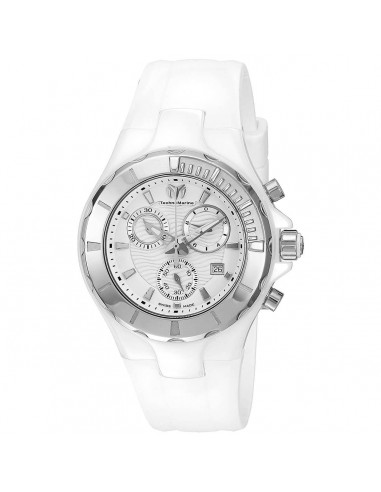 Technomarine Women's Chrono Watch - Cruise White Dial Ceramic Bracelet | TM-110030C pas cher