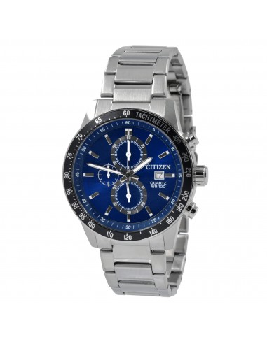 Citizen Men's Quartz Watch - Chronograph Black Bezel Blue Dial Bracelet | AN3600-59L prix